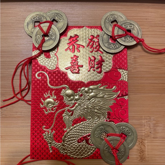 Year of the Dragon Money Luck Envelope 3 feng Shui Coin Set - Picture 4 of 12